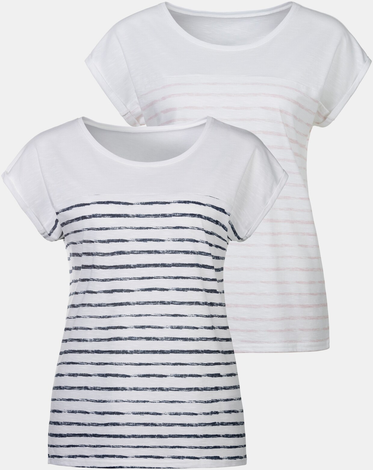 Beachtime T-Shirt - weiß-navy, weiß-rosé