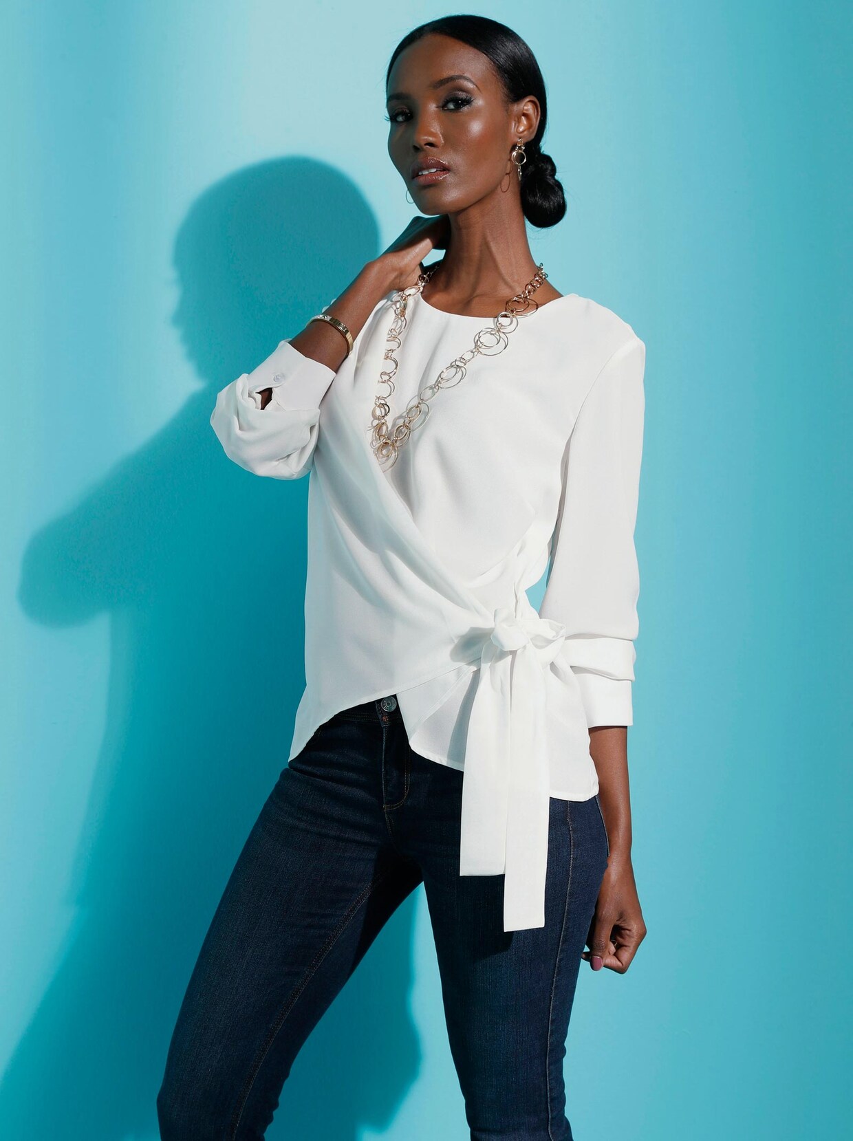 Blouse met lange mouwen - wit