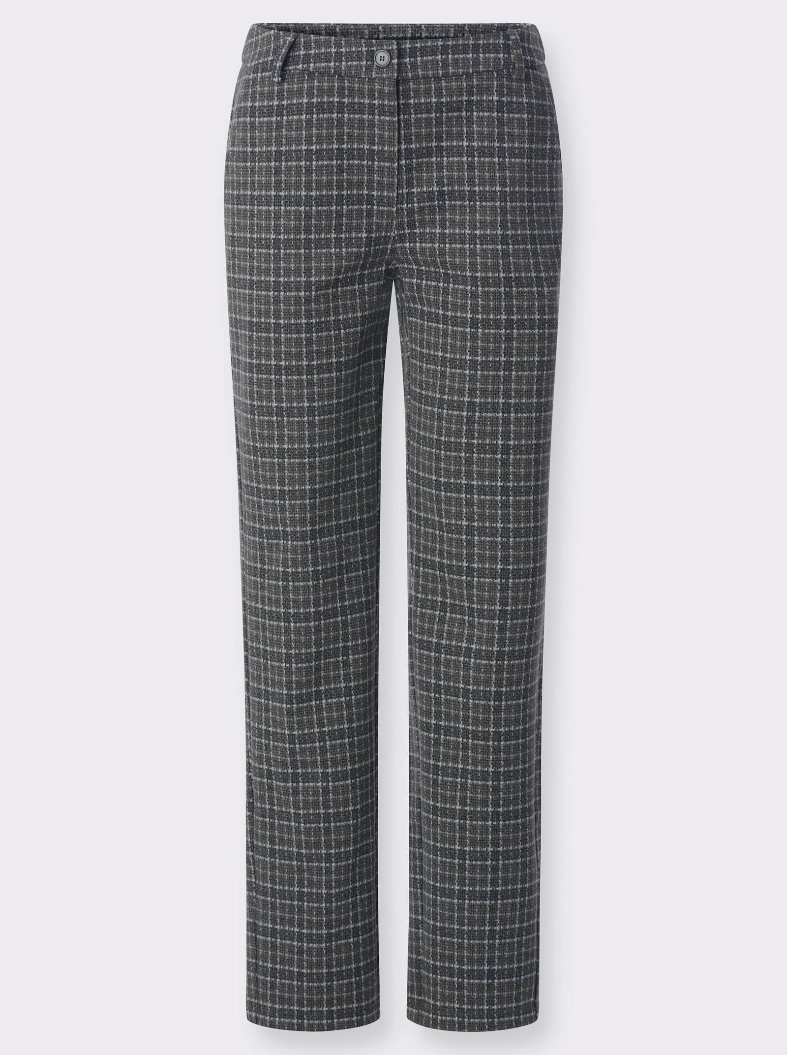 Stoffhose in Jersey-Qualität - anthrazit-ecru-gemustert