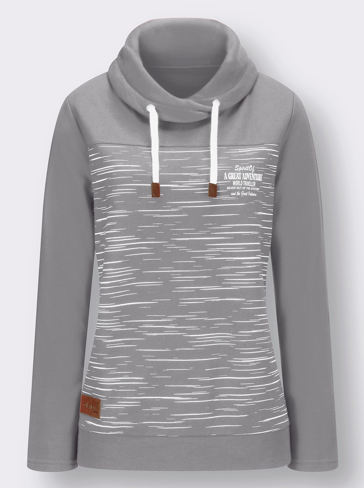 sweatshirt - steengrijs bedrukt