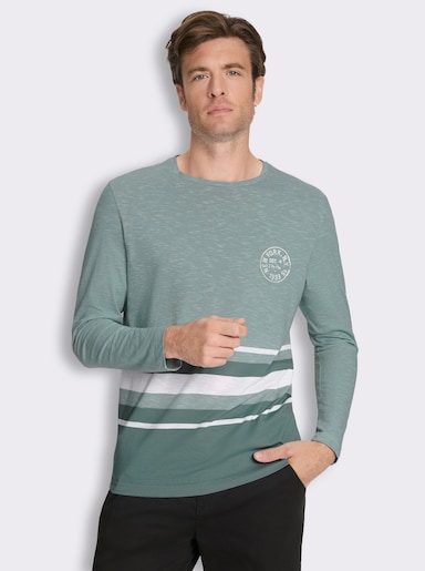Langarmshirt in leicht strukturierter Jersey-Qualität - jade