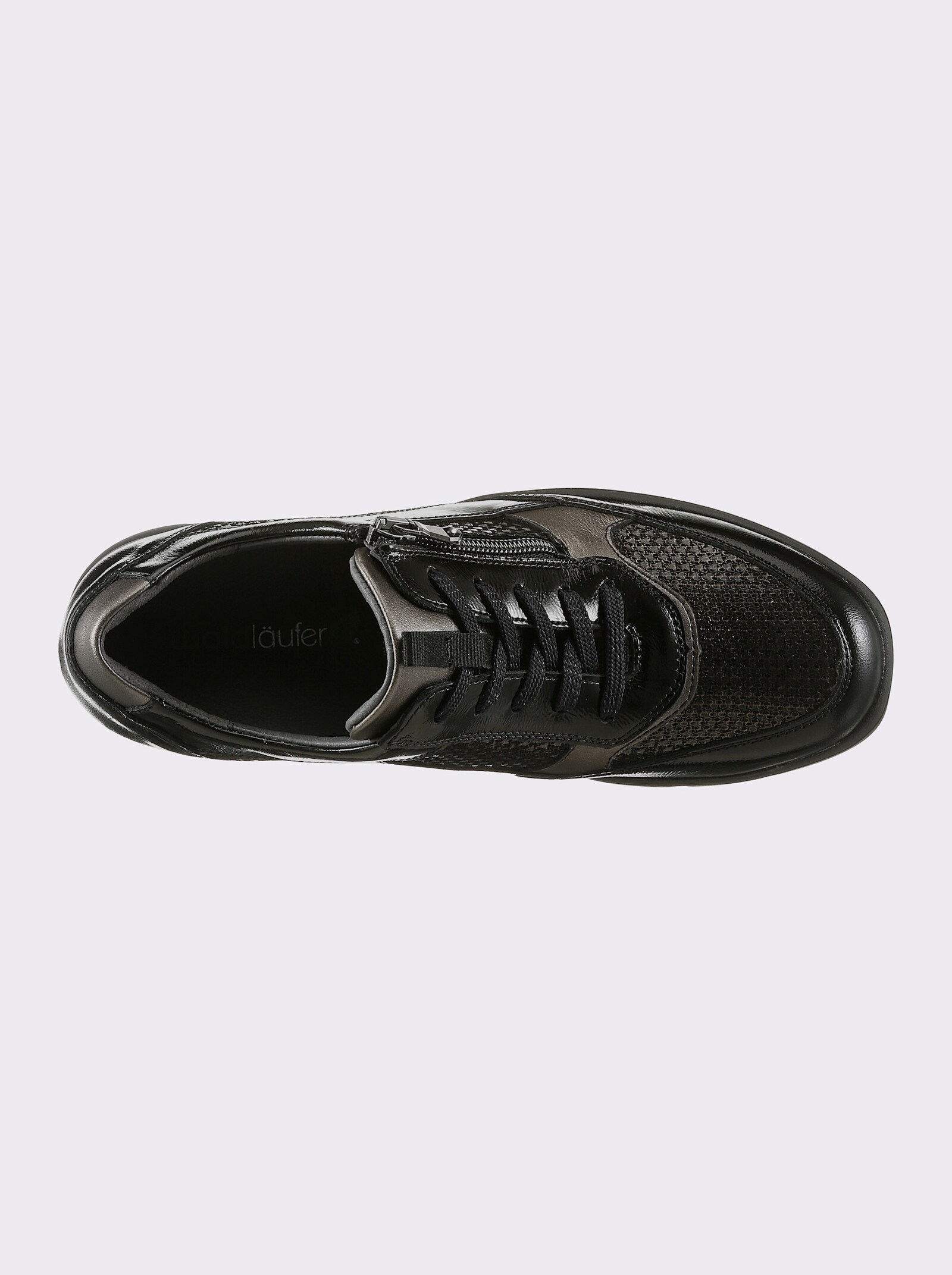 Waldläufer Sneaker mit Metallic-Effekt - schwarz-meliert