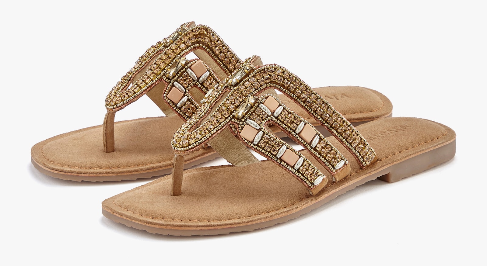 Vivance Teenslipper - camelkleuren