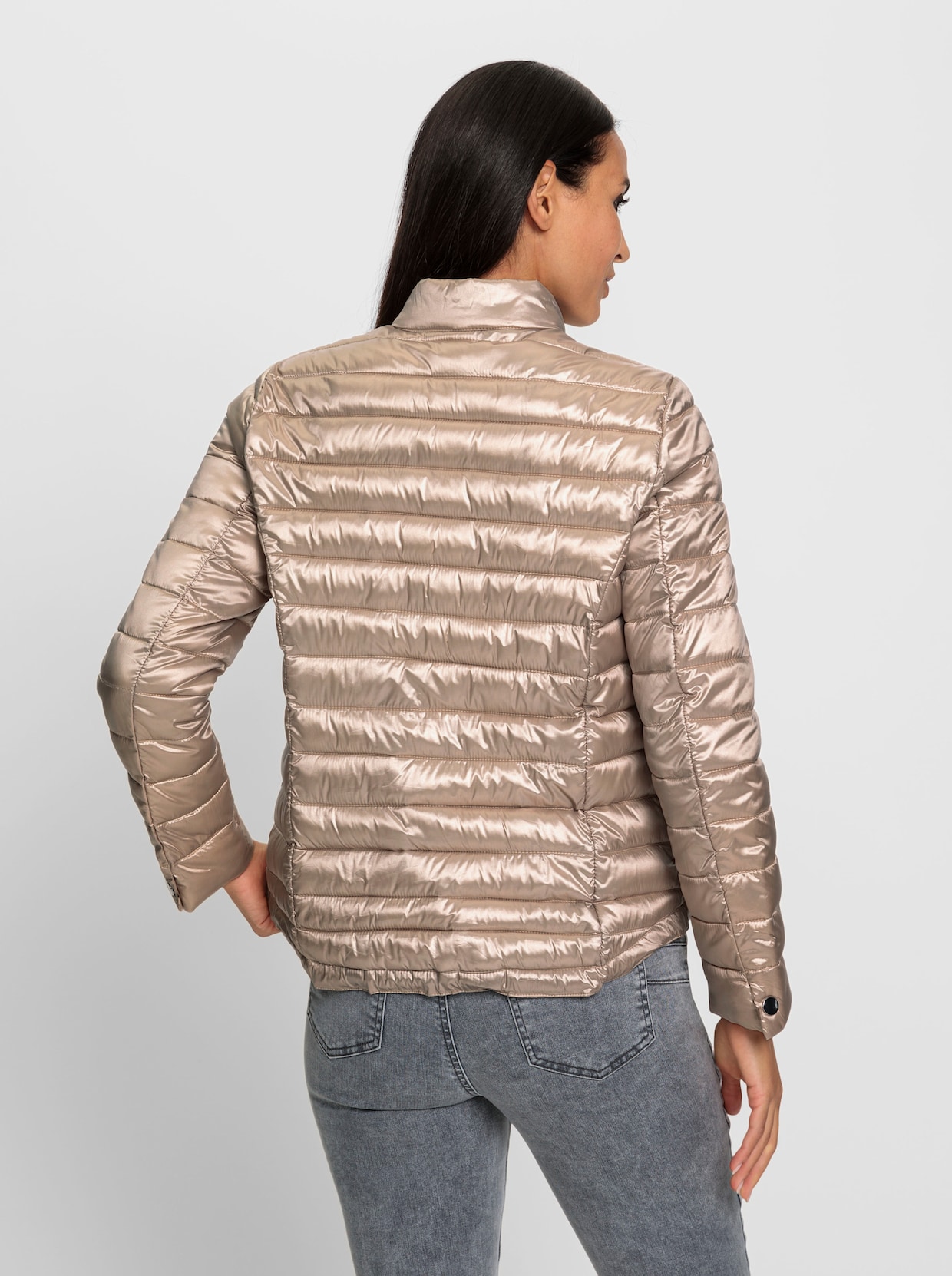 heine Outdoorjacke mit verstellbarem Bindeband am Saum - beige