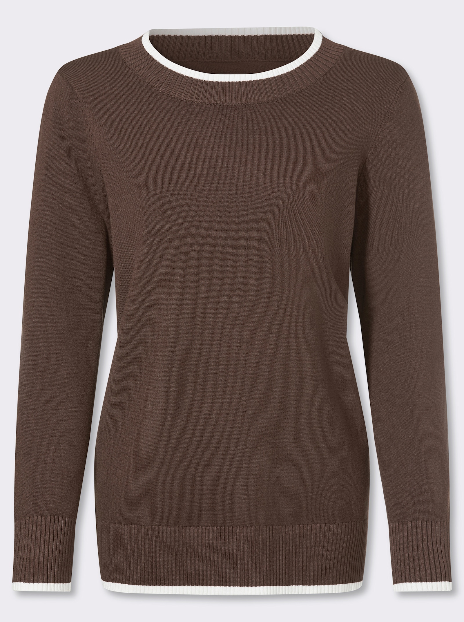 heine Pull en tricot fin - chocolat