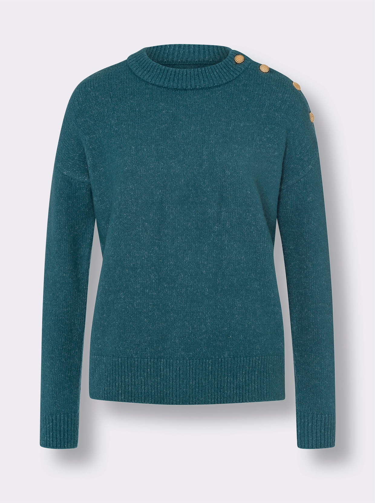 heine Pullover met ronde hals - petrol gemêleerd