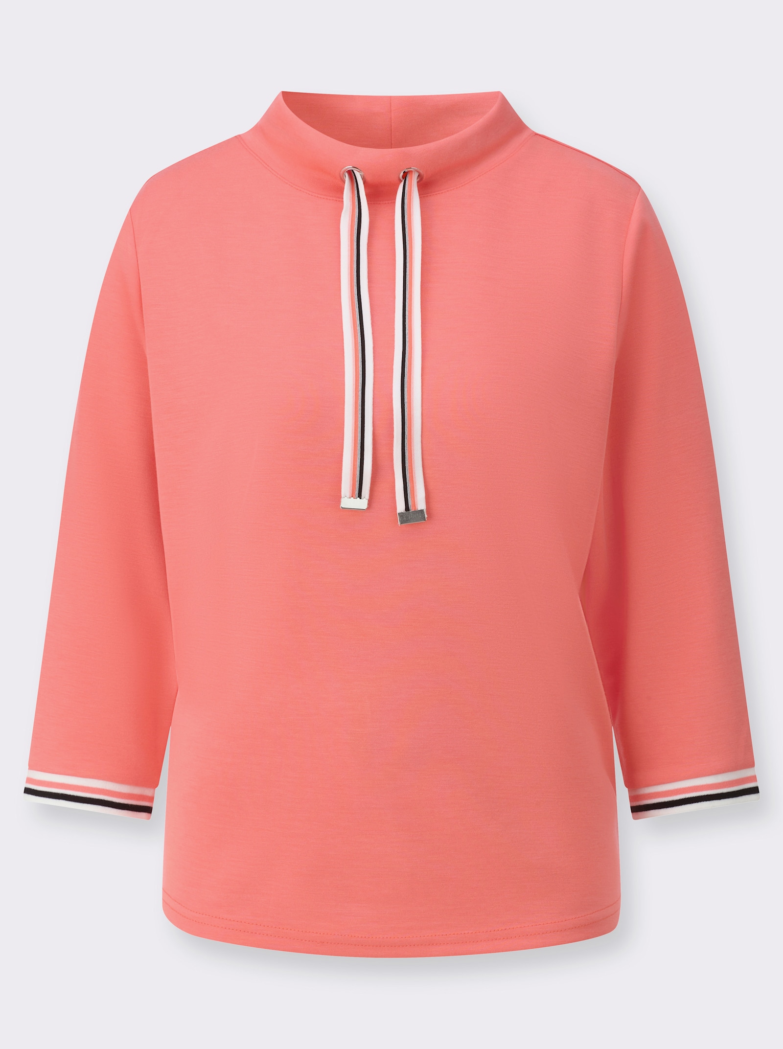 Stehkragenshirt in Super-Soft-Qualität - koralle