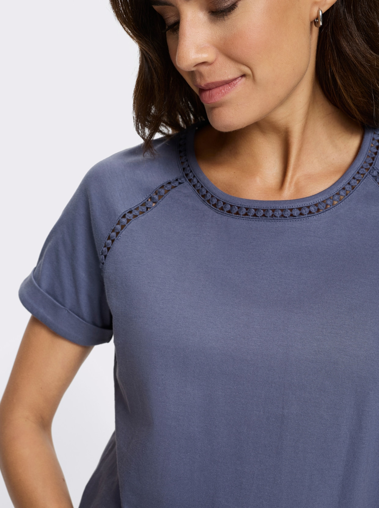 Rundhalsshirt - rauchblau