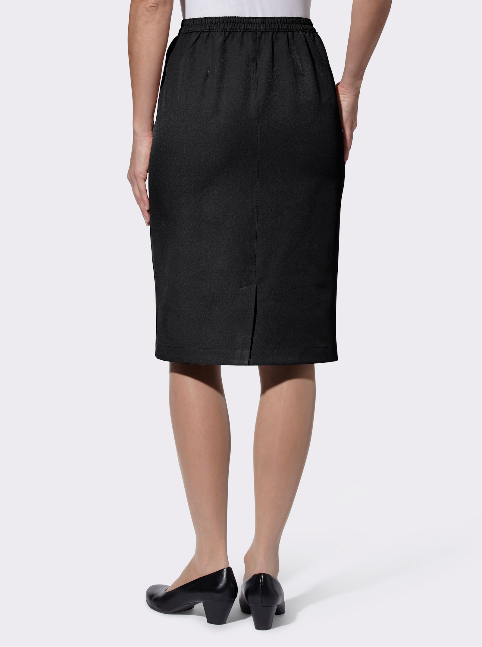 Schlupfrock mit Gehschlitz - schwarz