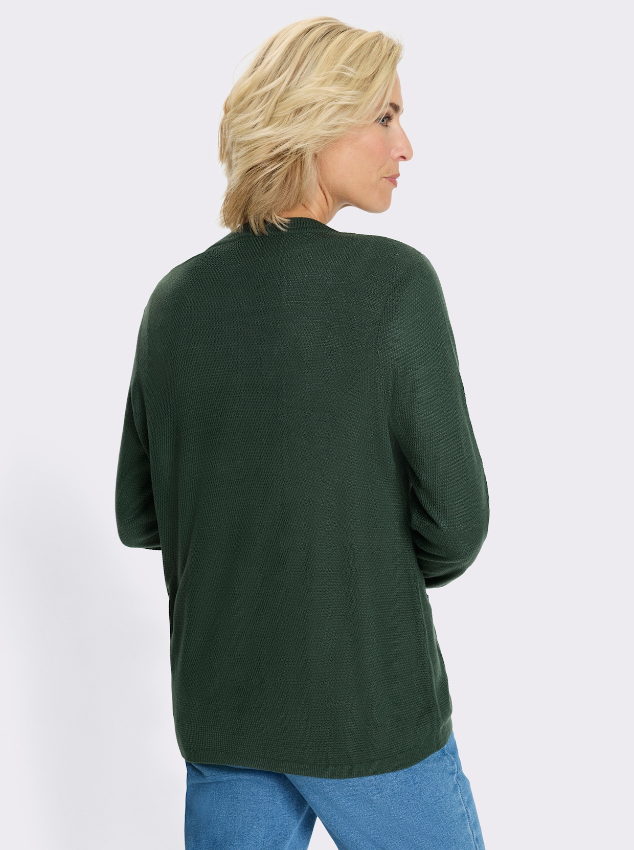 Strickjacke mit Struktur-Muster - moos