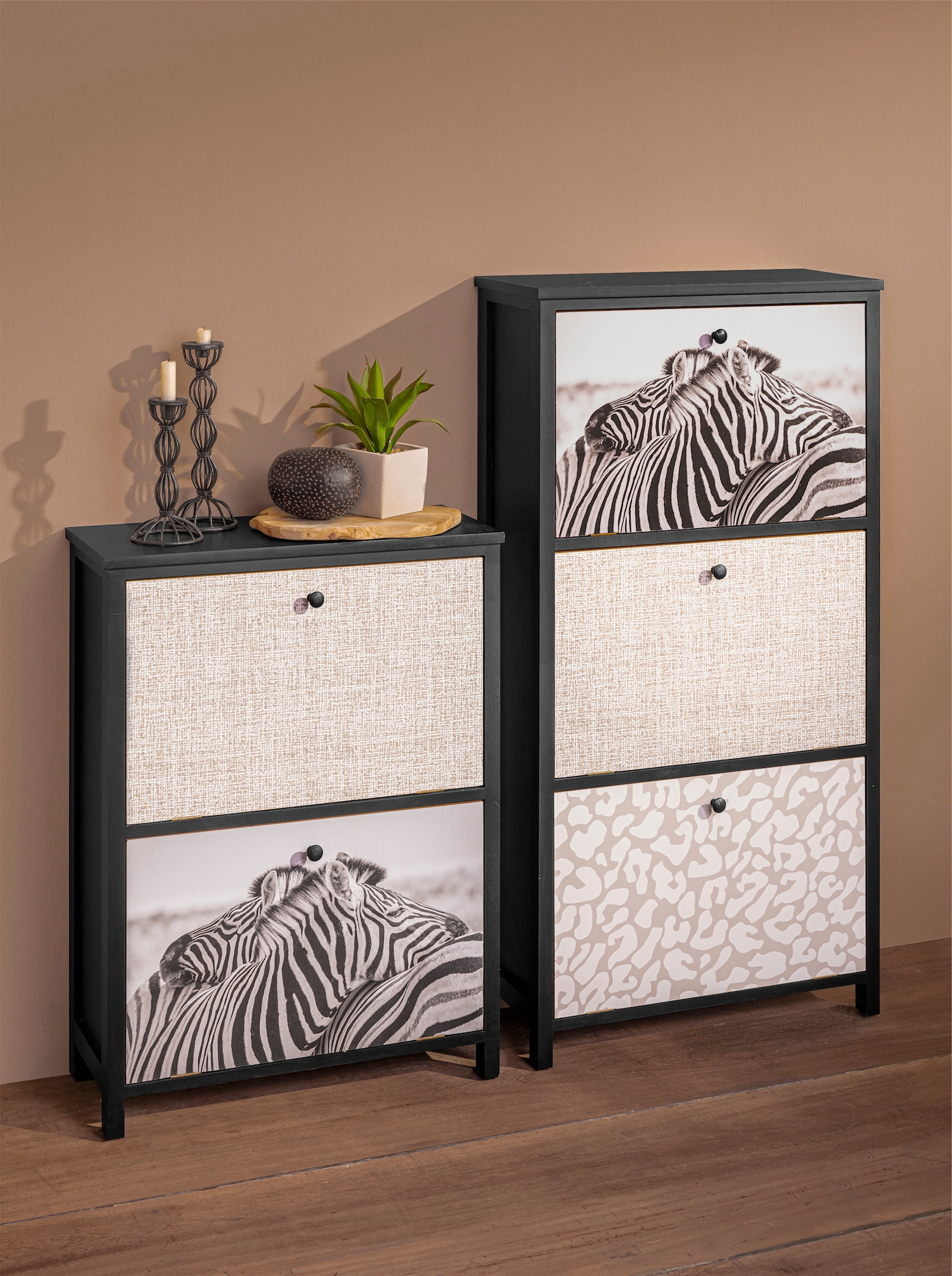 heine home Schuhschrank - schwarz-natur