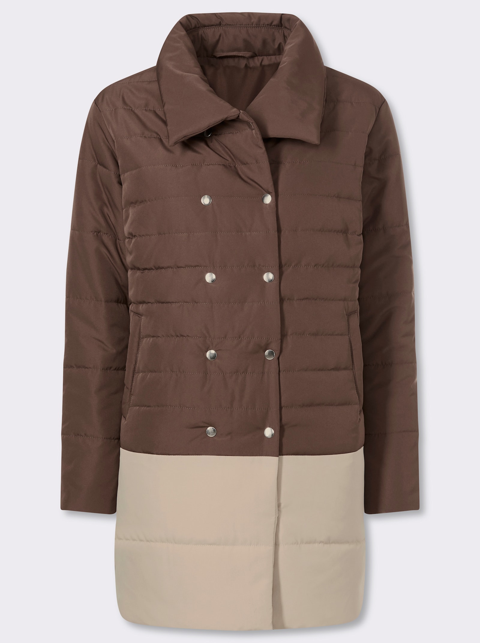 Steppjacke mit wärmender Wattierung - schoko-beige