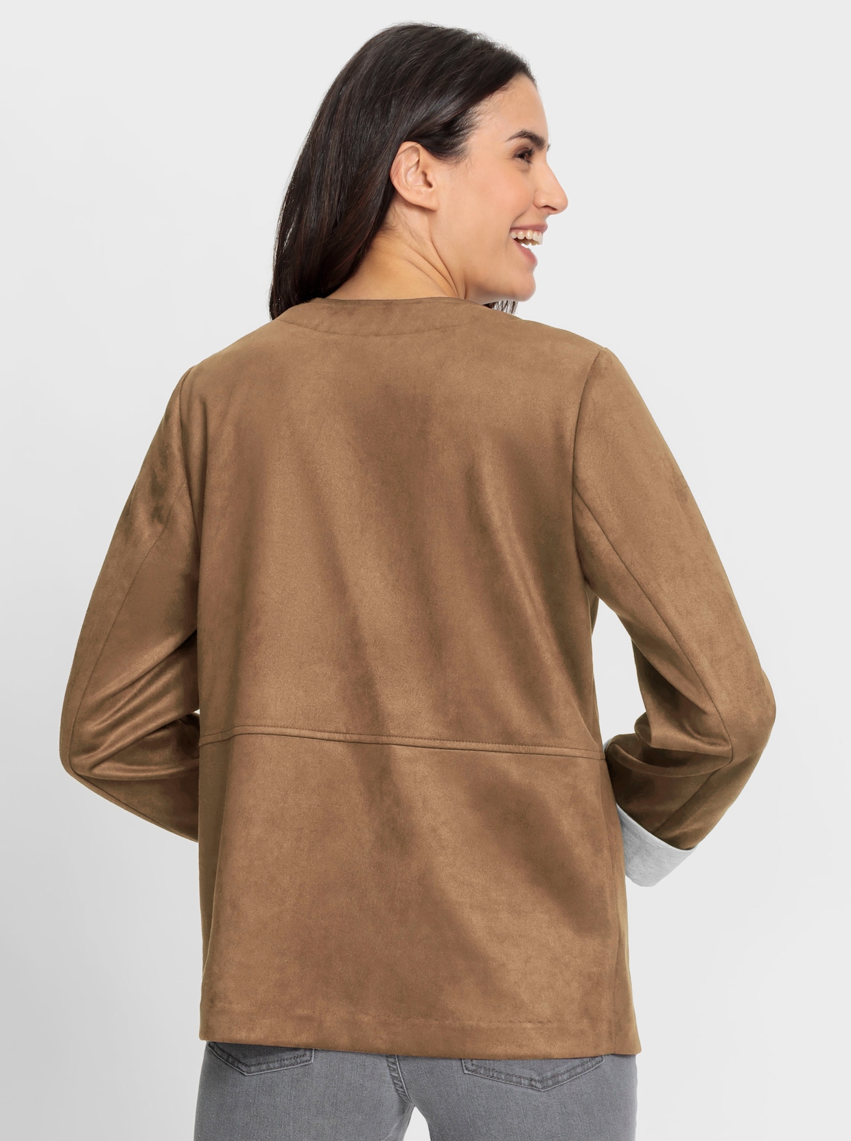 Blazer van imitatieleer - camel