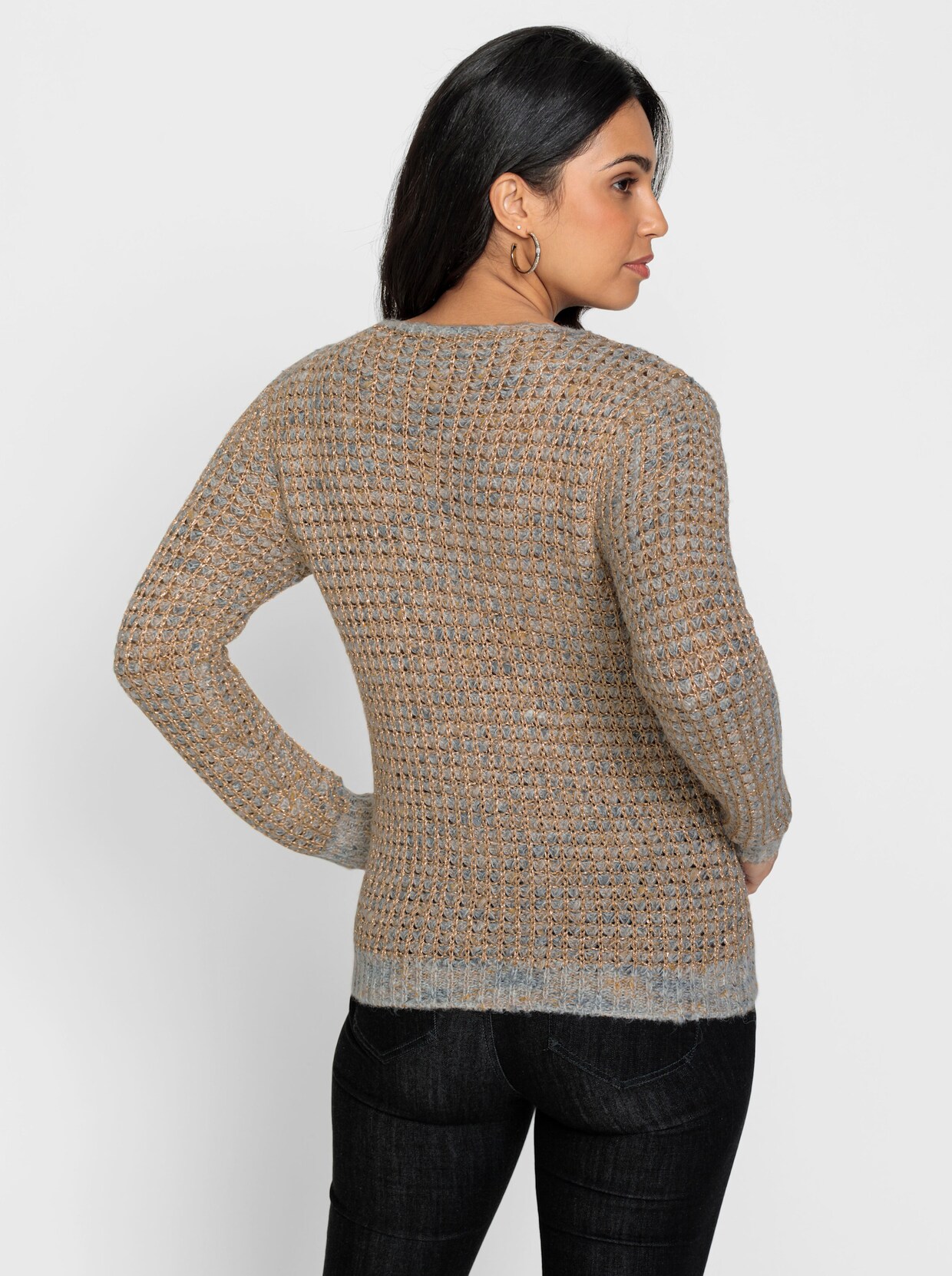 Pullover met ronde hals - zand