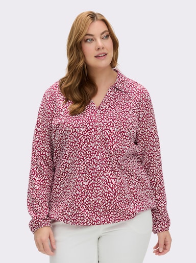 Langarmshirt mit Gummibündchen, bedruckt - kirsche-weiß-bedruckt