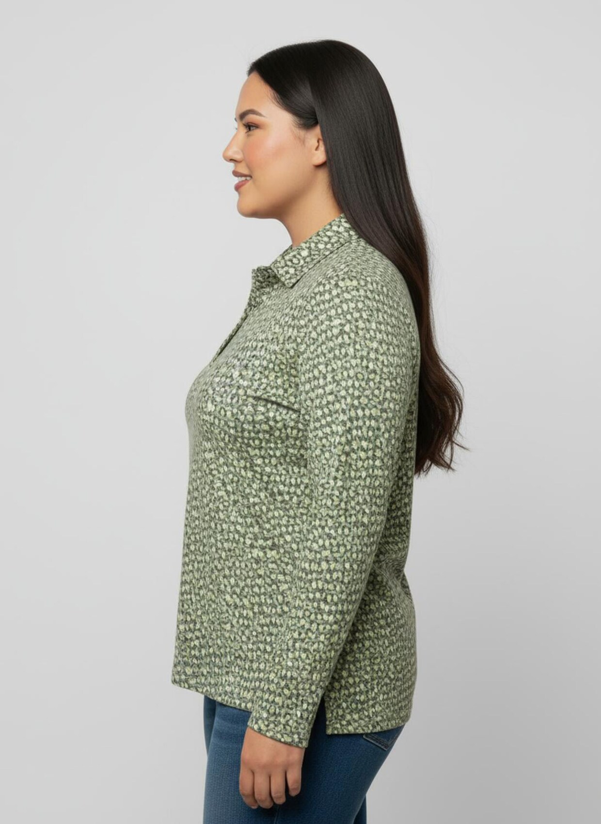 Poloshirt mit Knopfleiste - khaki-steingrau-bedruckt