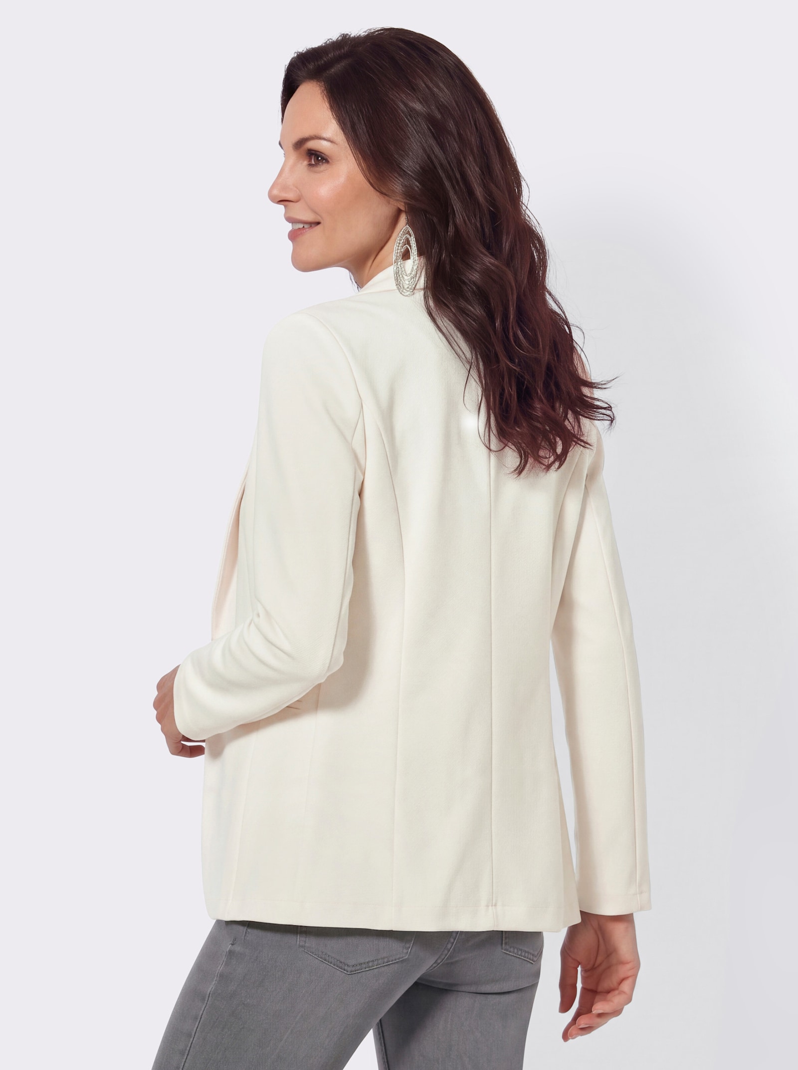 Jerseyblazer in Interlock-Qualität - ecru