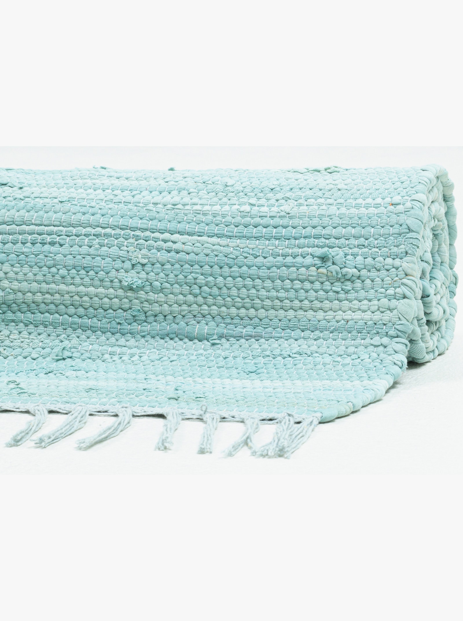 Theko Handwebteppich - hellblau