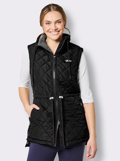 Catamaran Sports Steppweste , weitenverstellbar an Kragen und Taille - schwarz