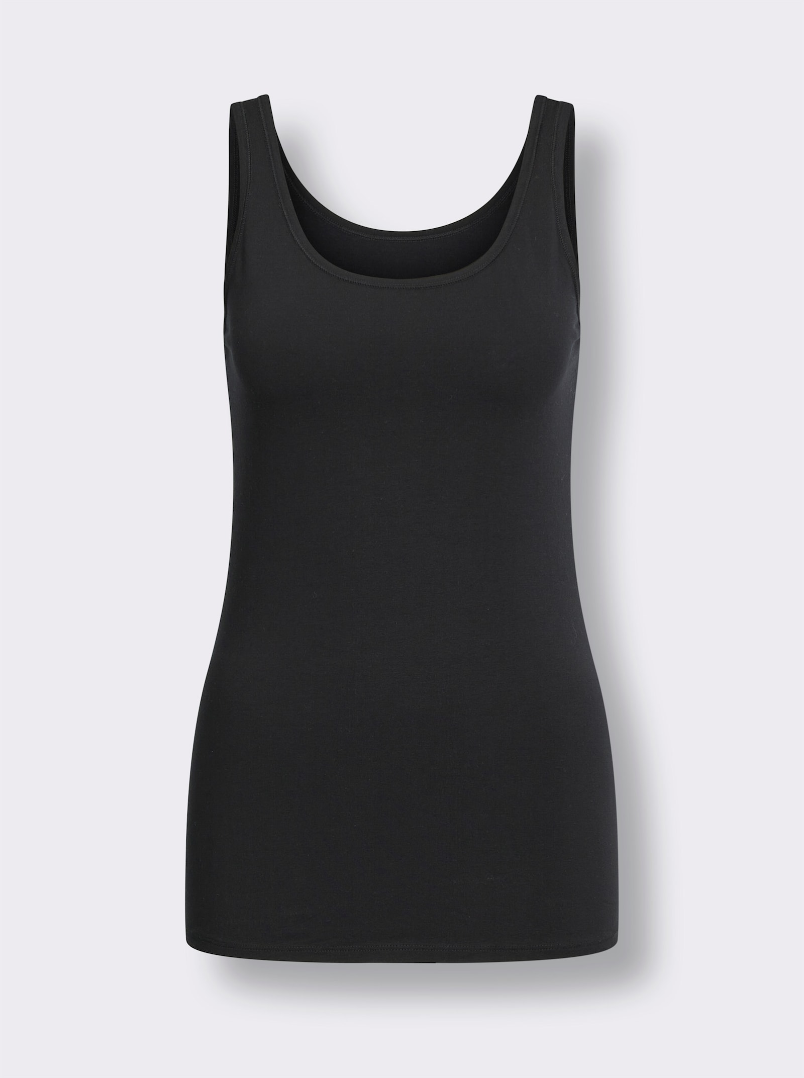 Schiesser Trägertop mit hohem Baumwoll-Anteil - schwarz