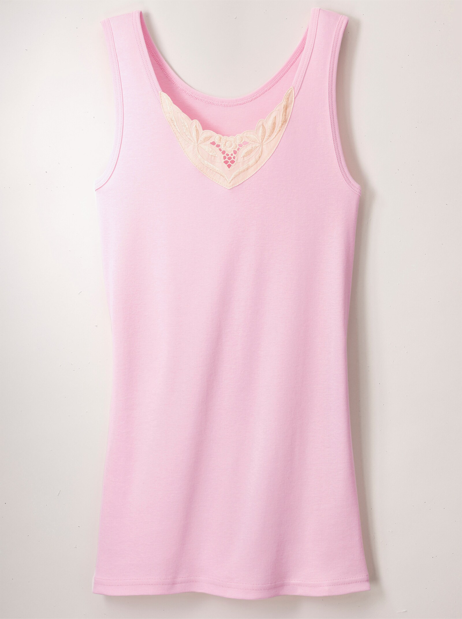 wäschepur Achselhemd mit verschiedenen Spitzen-Motiven - rosé + bleu + mint