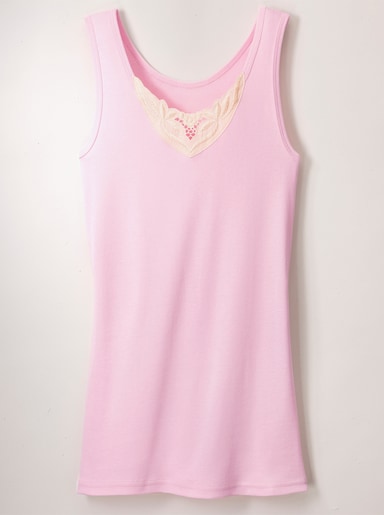 wäschepur Achselhemd mit verschiedenen Spitzen-Motiven - rosé + bleu + mint