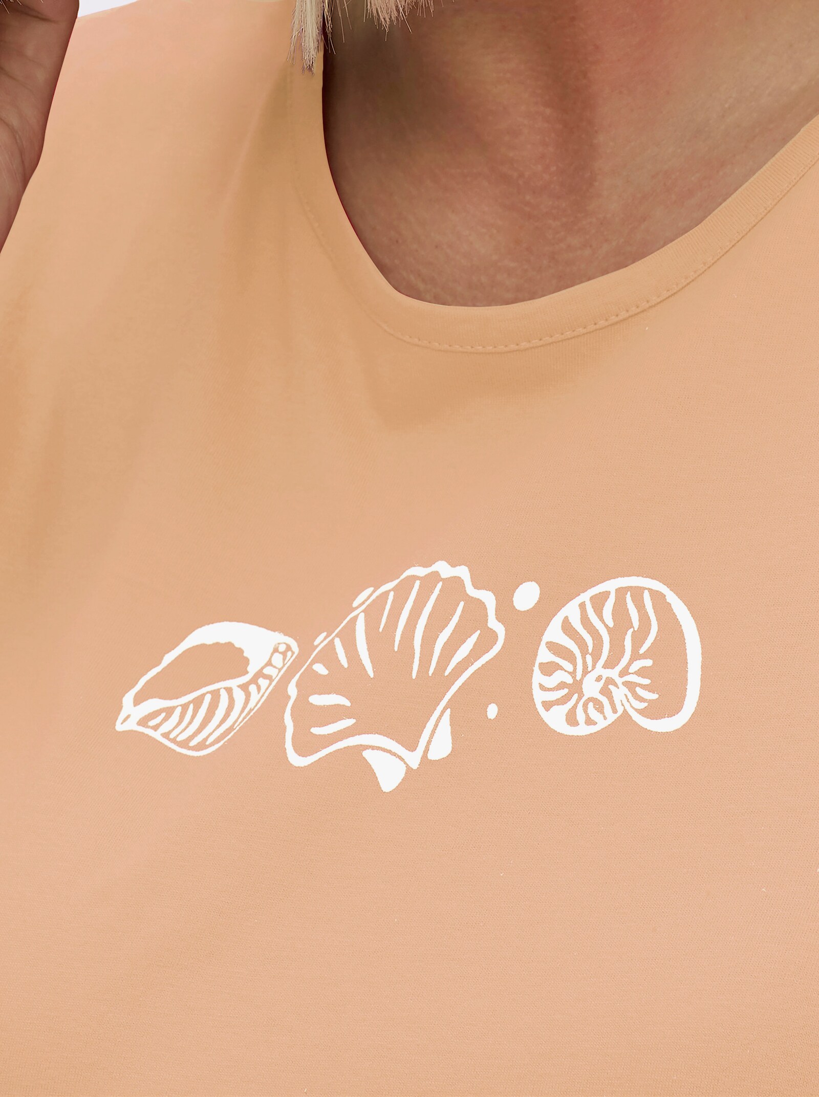 Shirttop mit Seitenschlitzen - apricot