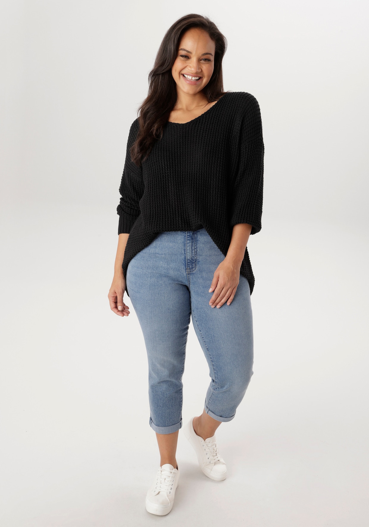 Aniston PLUS Strickpullover - schwarz