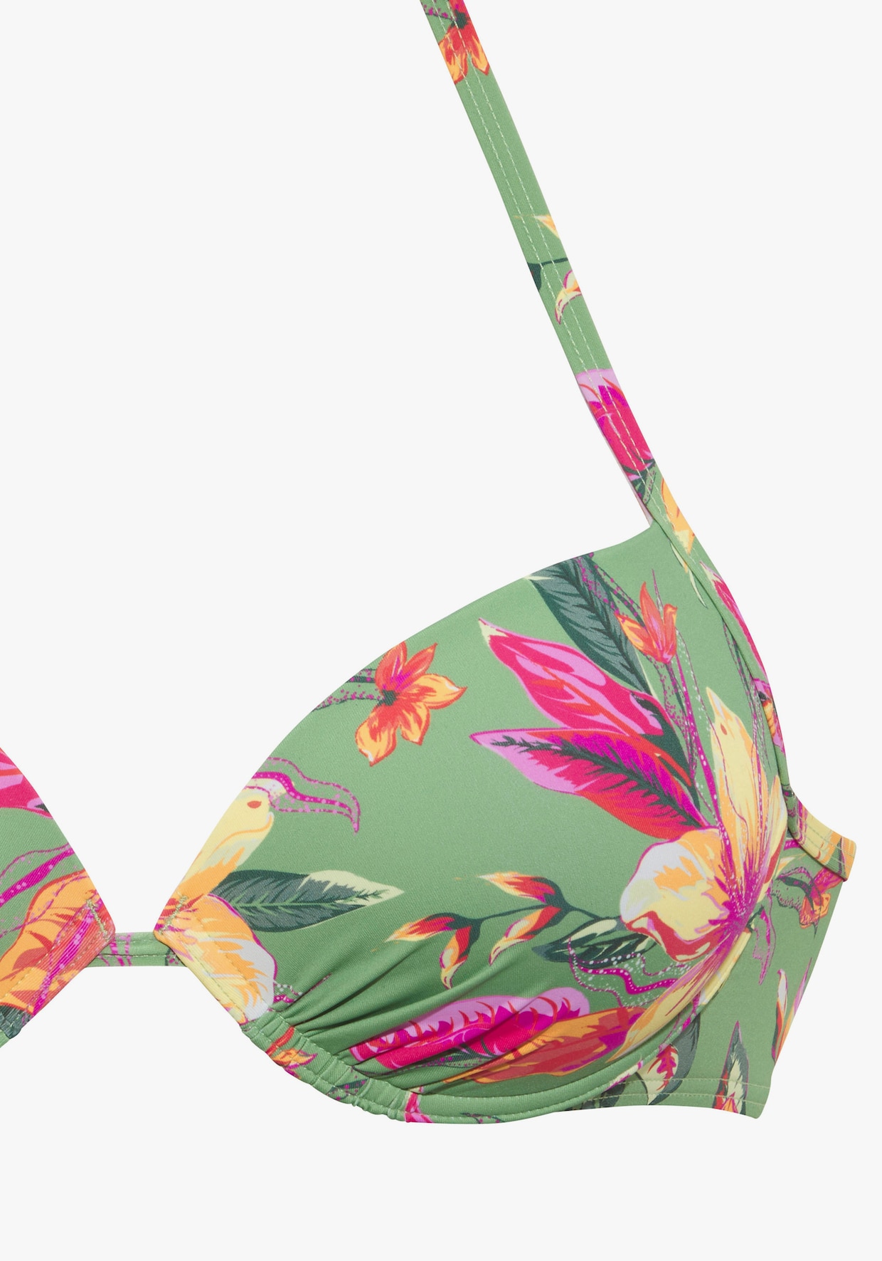LASCANA Push-upbikinitop - salie/pink bedrukt