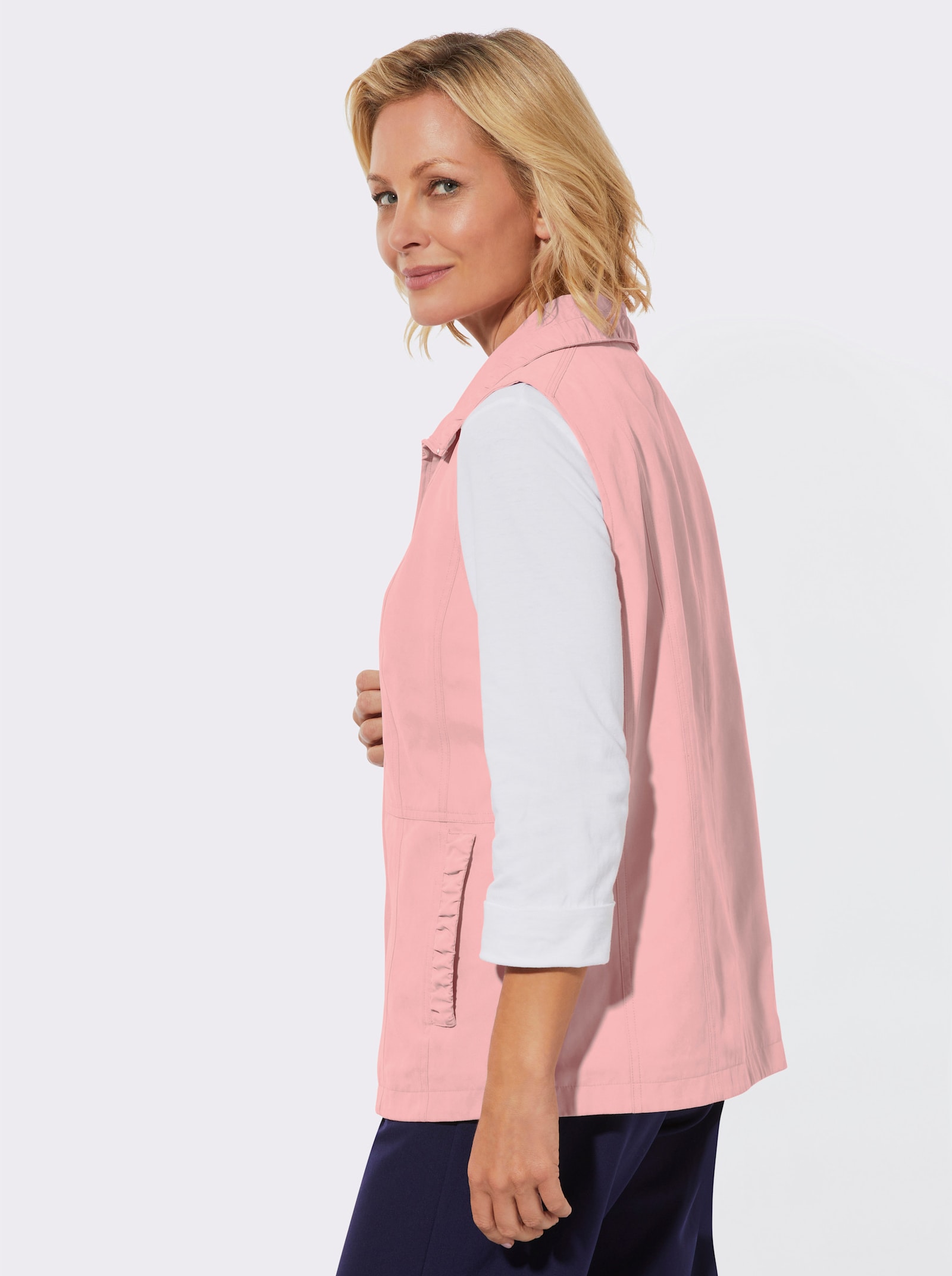 Weste mit Raffungen - hortensie