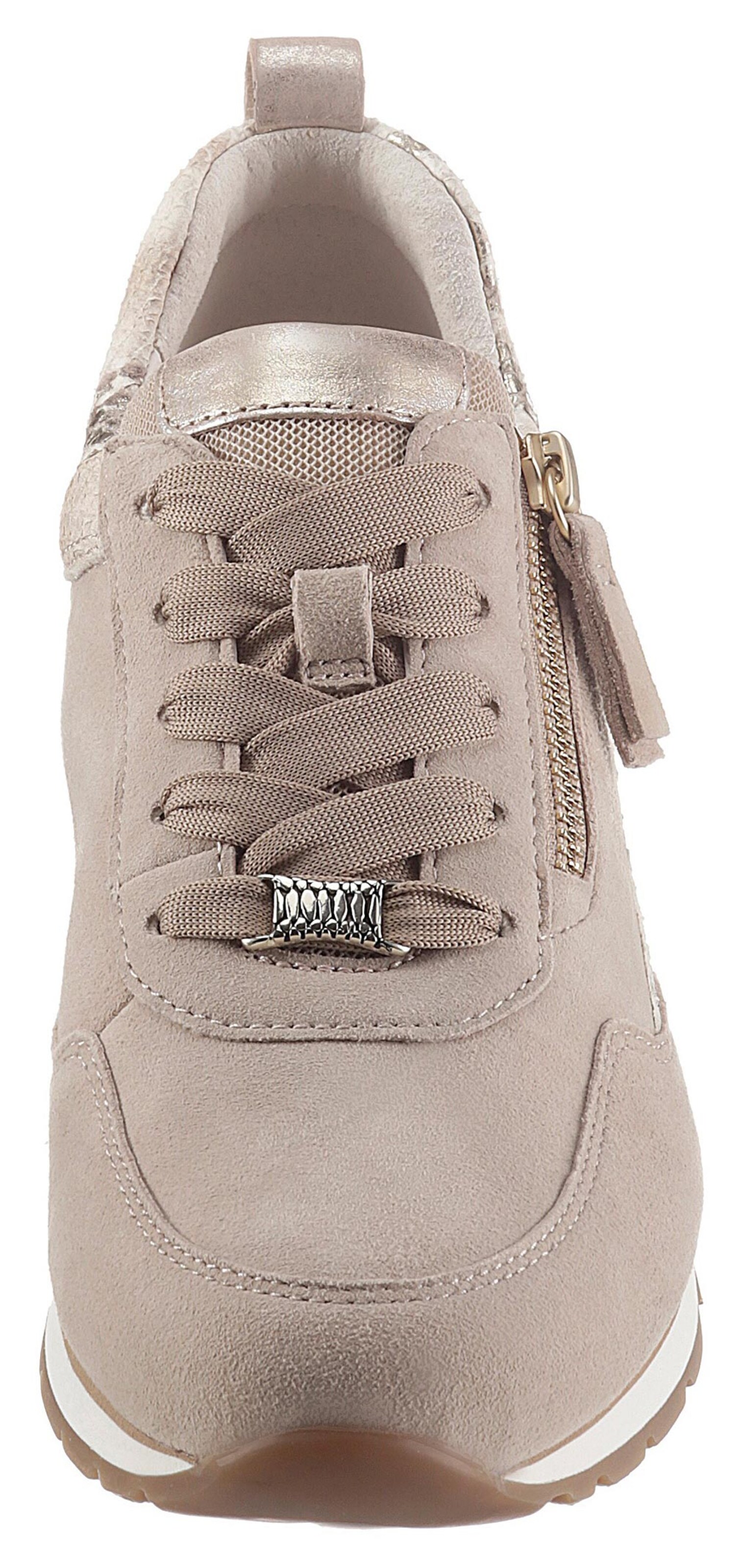 Gabor Sneakers met sleehak in lichtbeige/goudkleurig | heine