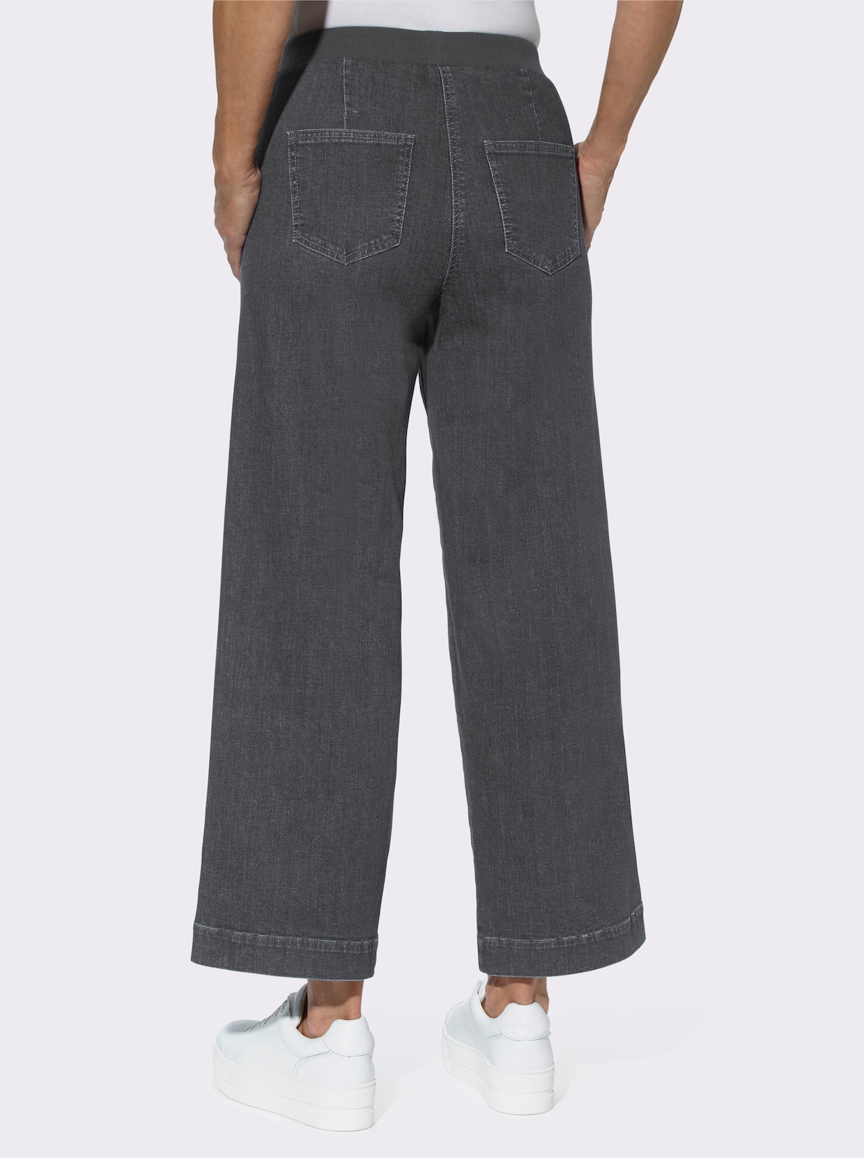 Jupe-culotte en jean - denim gris