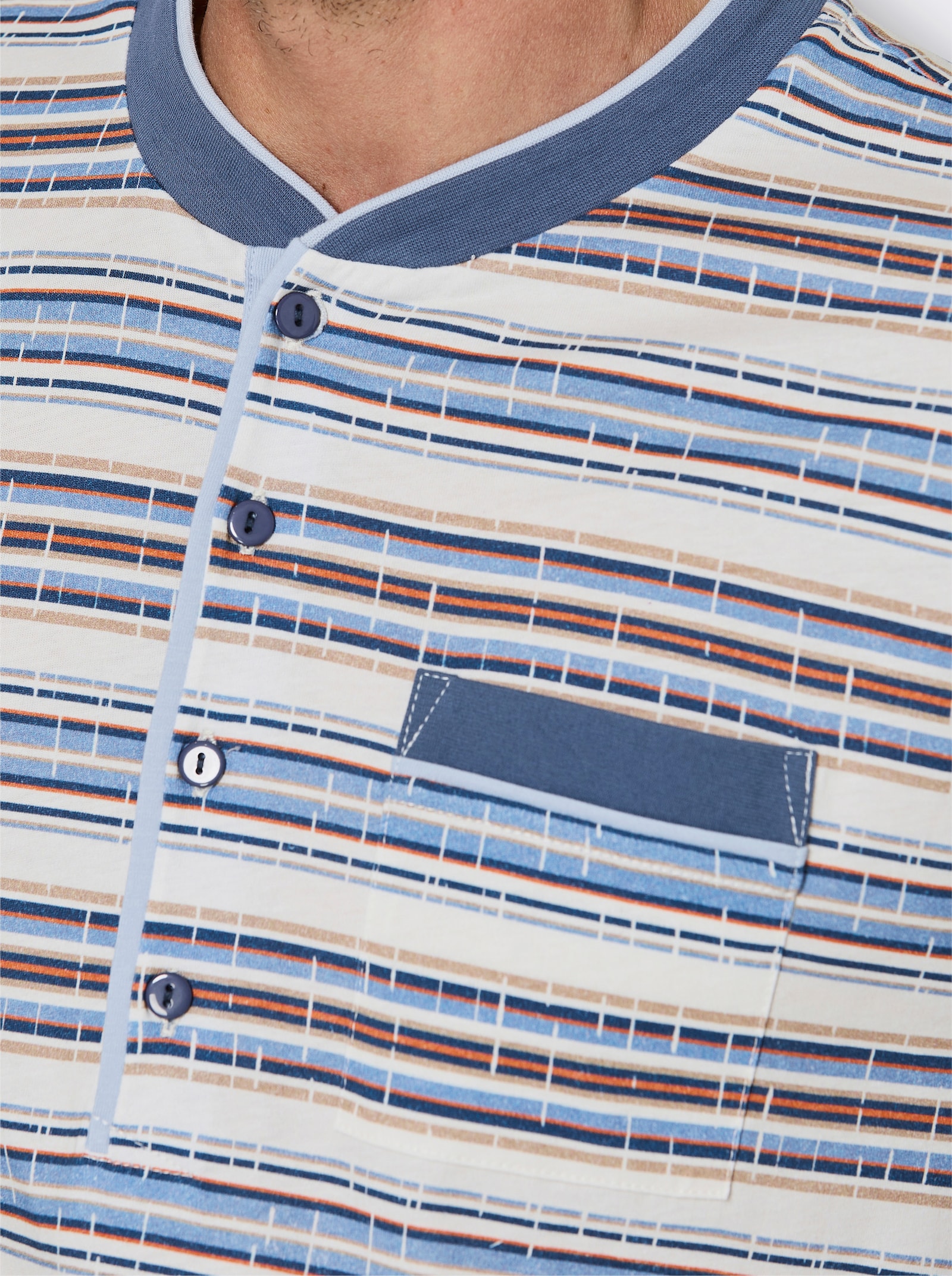 KINGsCLUB Schlafanzug - jeansblau-bleu-bedruckt