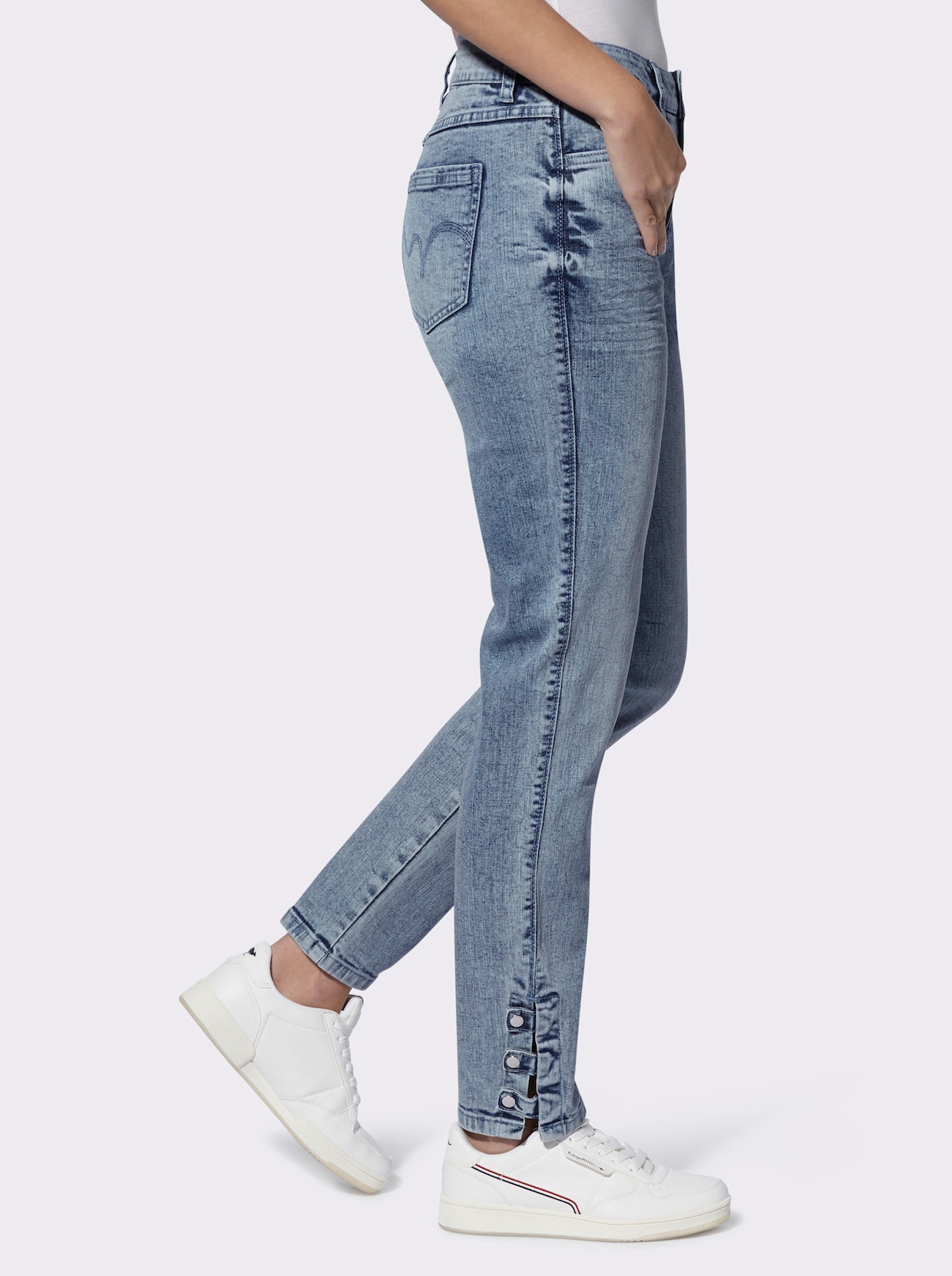 heine broek - blue-stonewashed