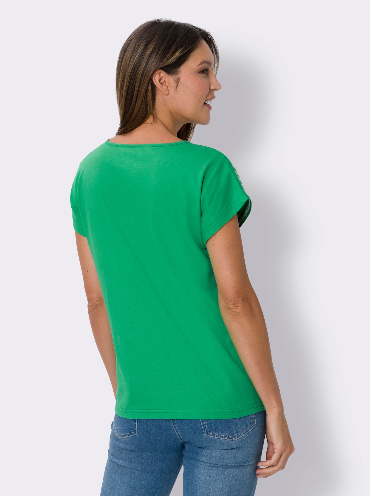 Gestreept shirt - grasgroen/wit