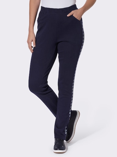  Jerseyhose mit figurfreundlichen Einsätzen - marine