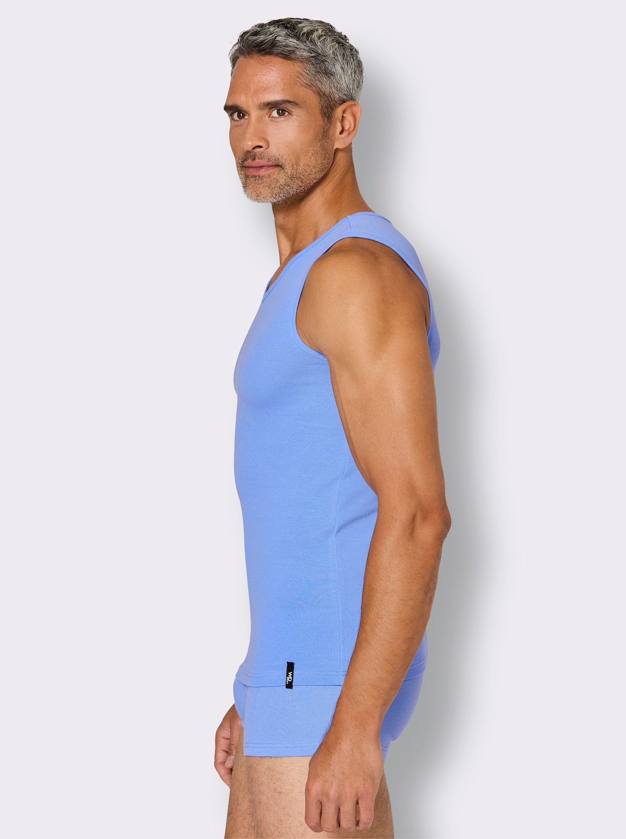 wäschepur men Unterhemd - marine + himmelblau