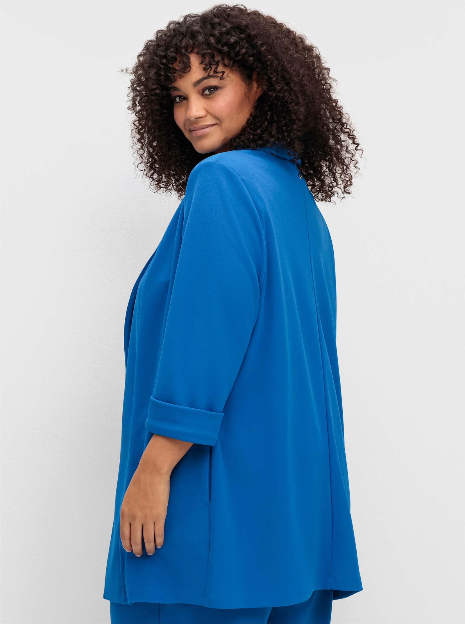 sheego Longblazer mit Schalkragen - kobaltblau