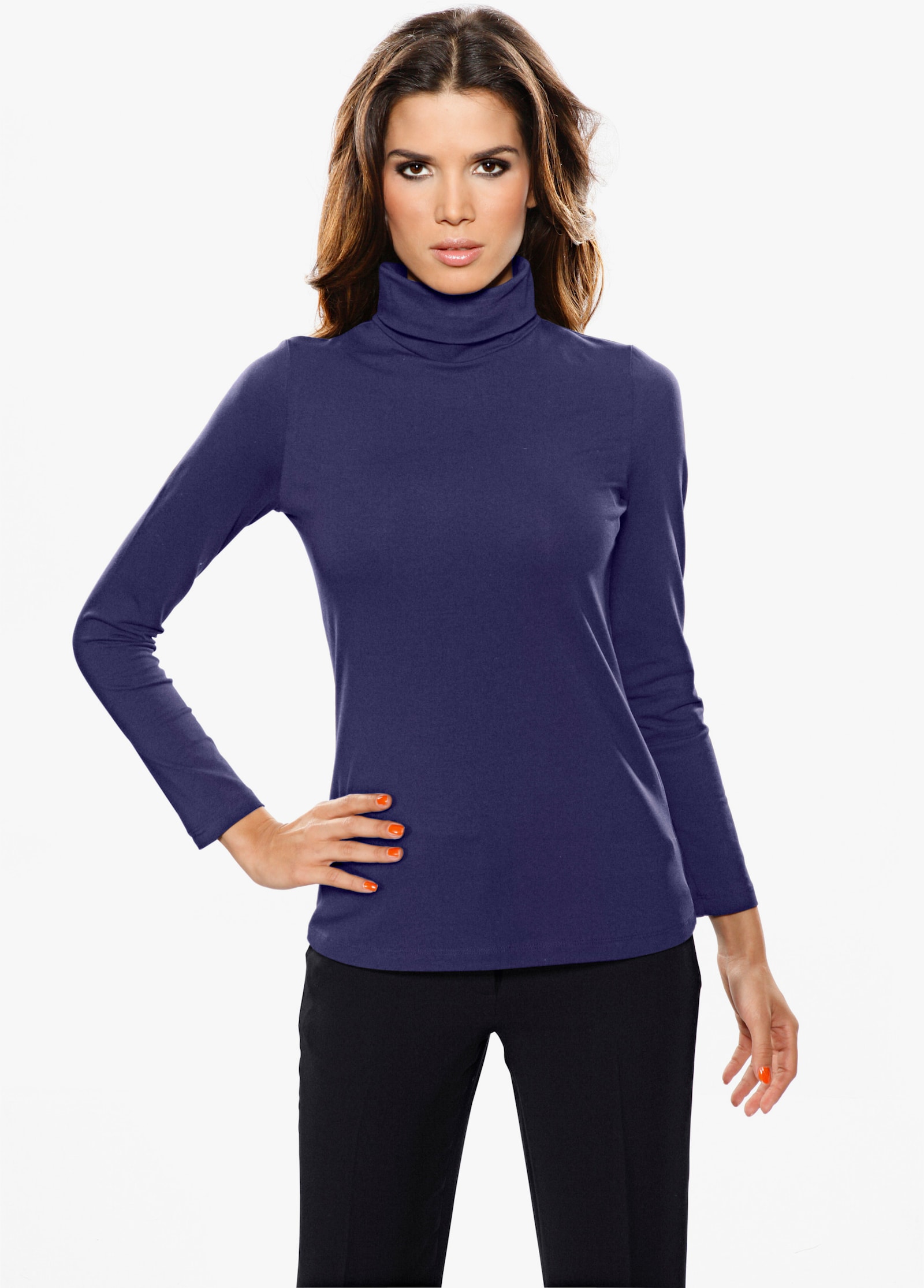 heine Rollkragenshirt in figurbetonter Form - pflaume