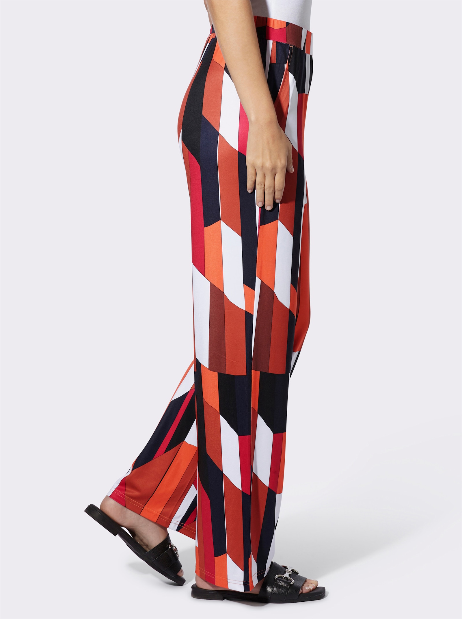 heine Pantalon imprimé - orange-marine imprimé