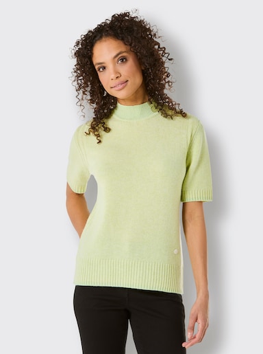 CREATION L PREMIUM Kurzarmpullover - pistazie-meliert