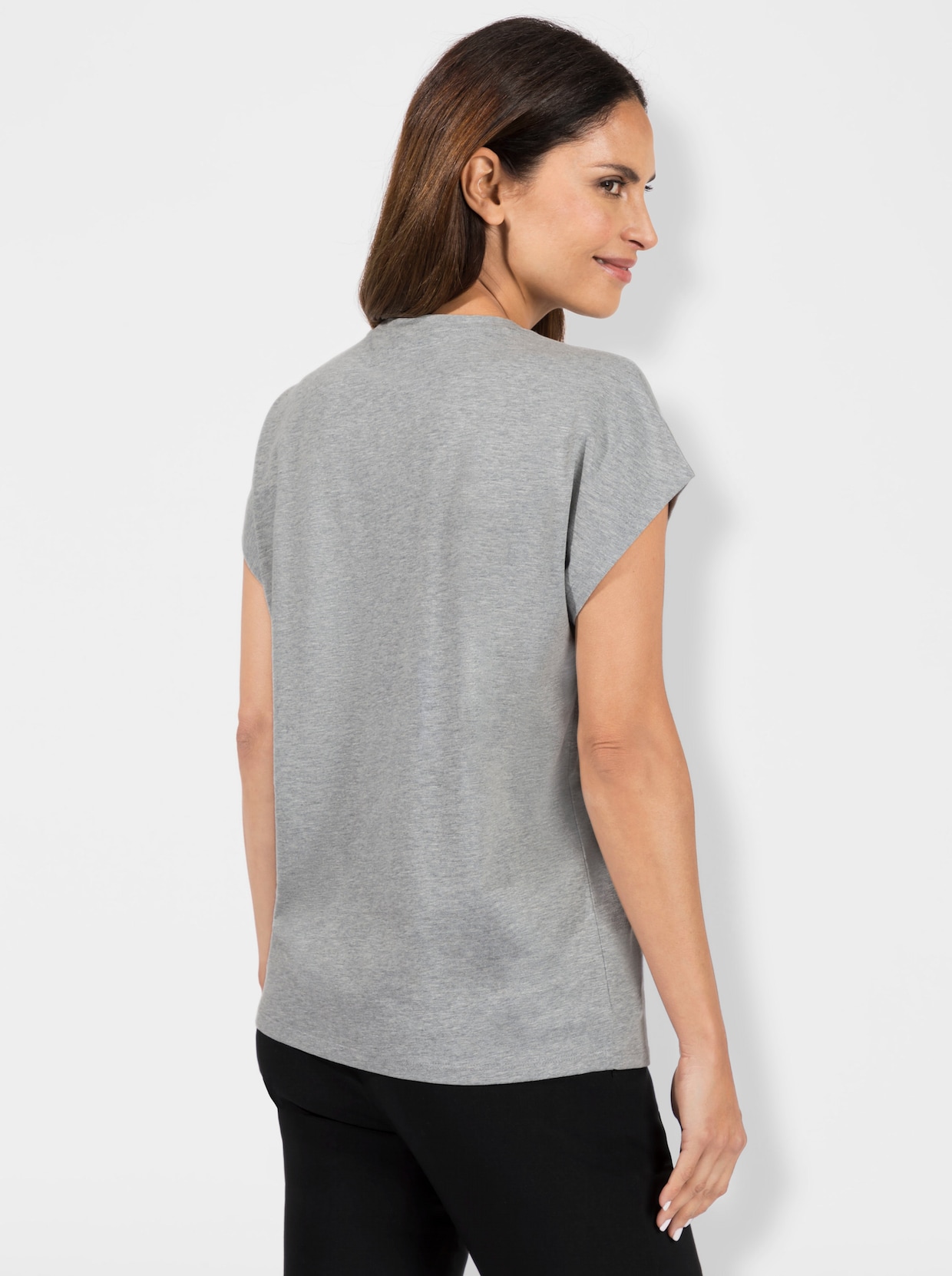 T-shirt - gris clair-sauge chiné