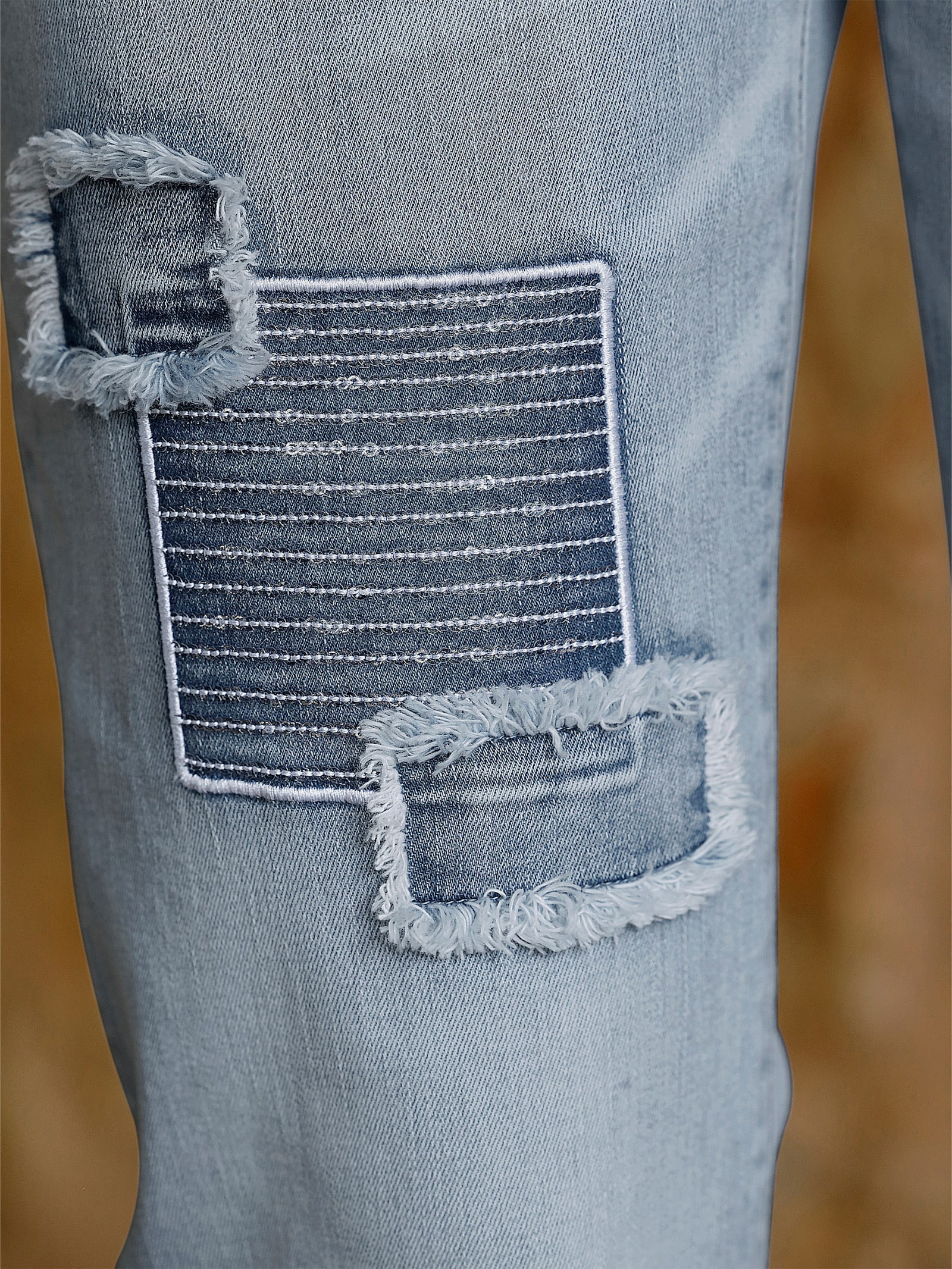 heine Boyfriend-Jeans mit Patches - blue-bleached