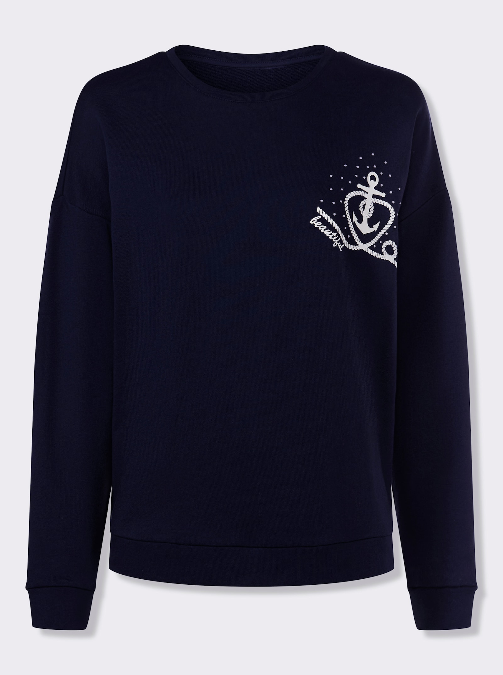 heine Sweatshirt mit Anker-Motiv - marine