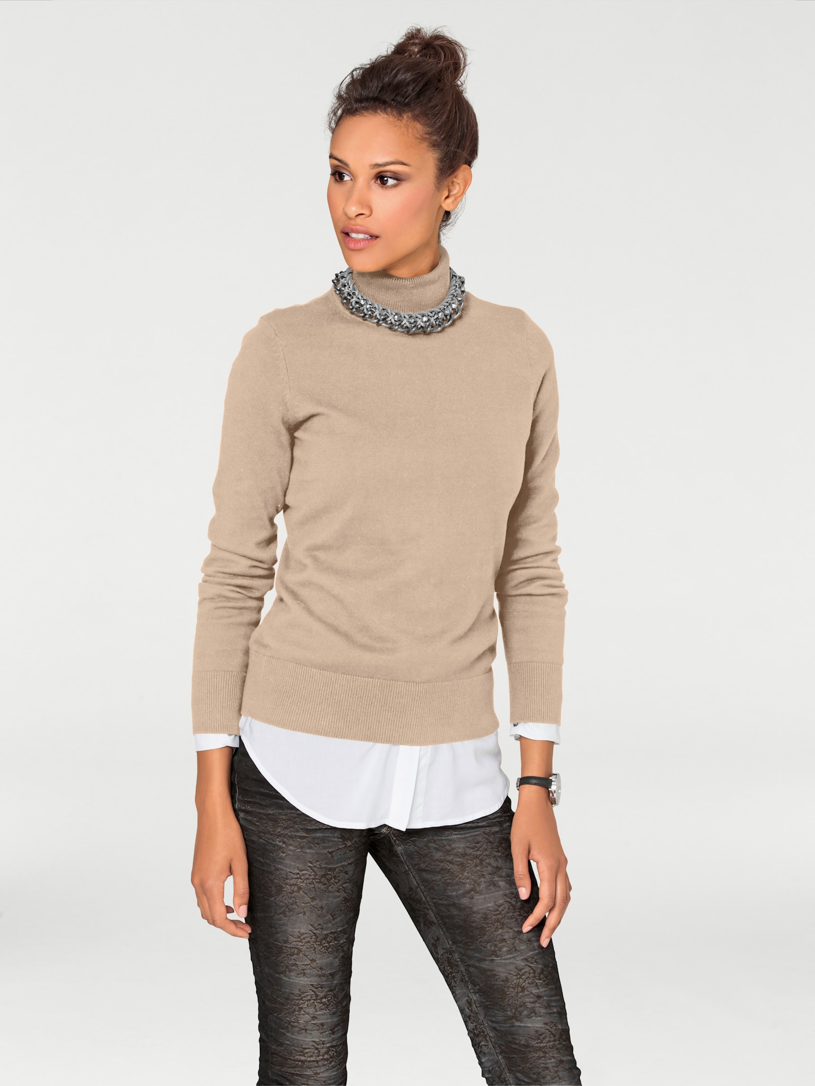 heine Rollkragenpullover in Feinstrick-Qualität - beige