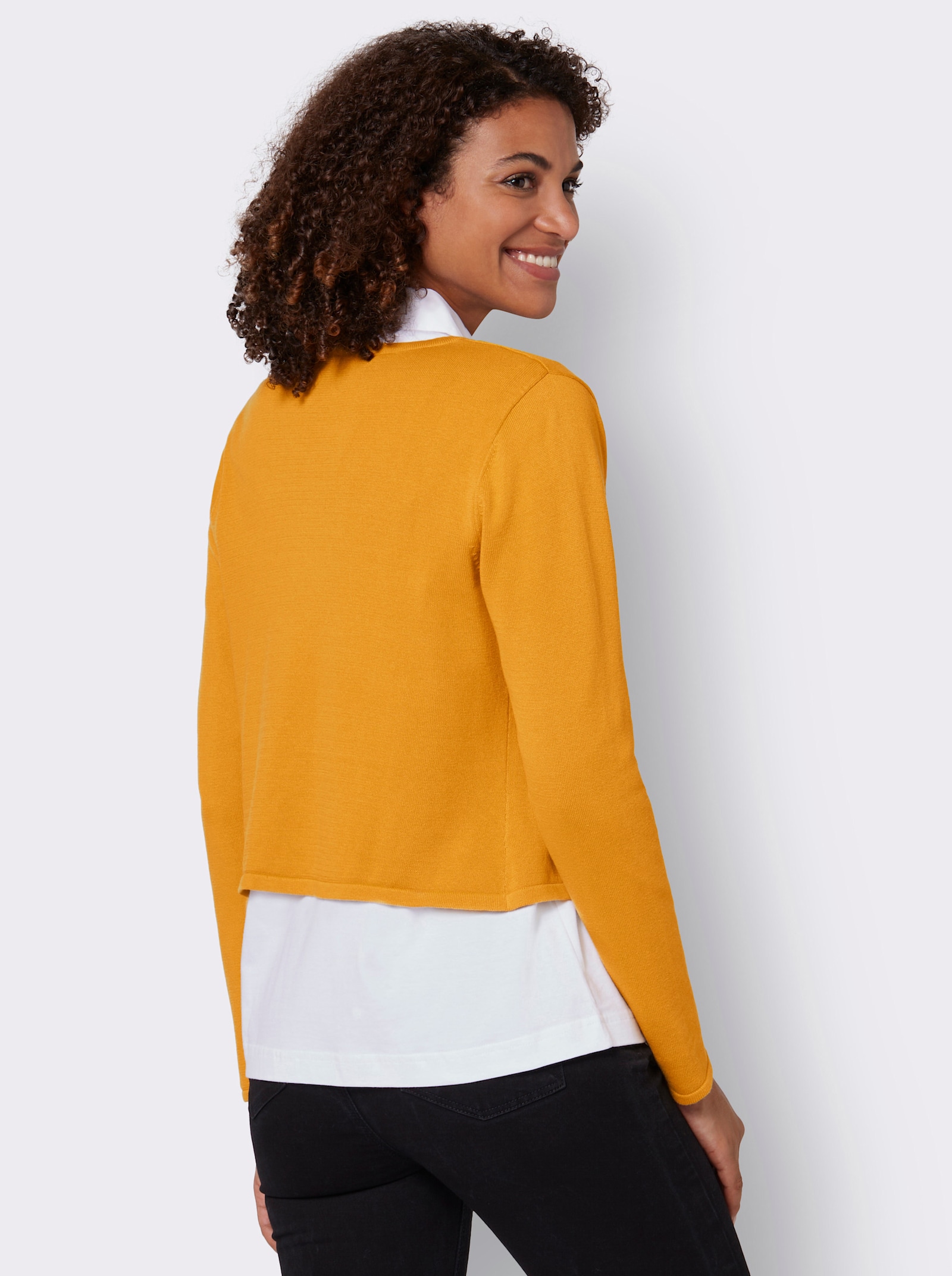 Bolero mit langen Ärmeln - ocker