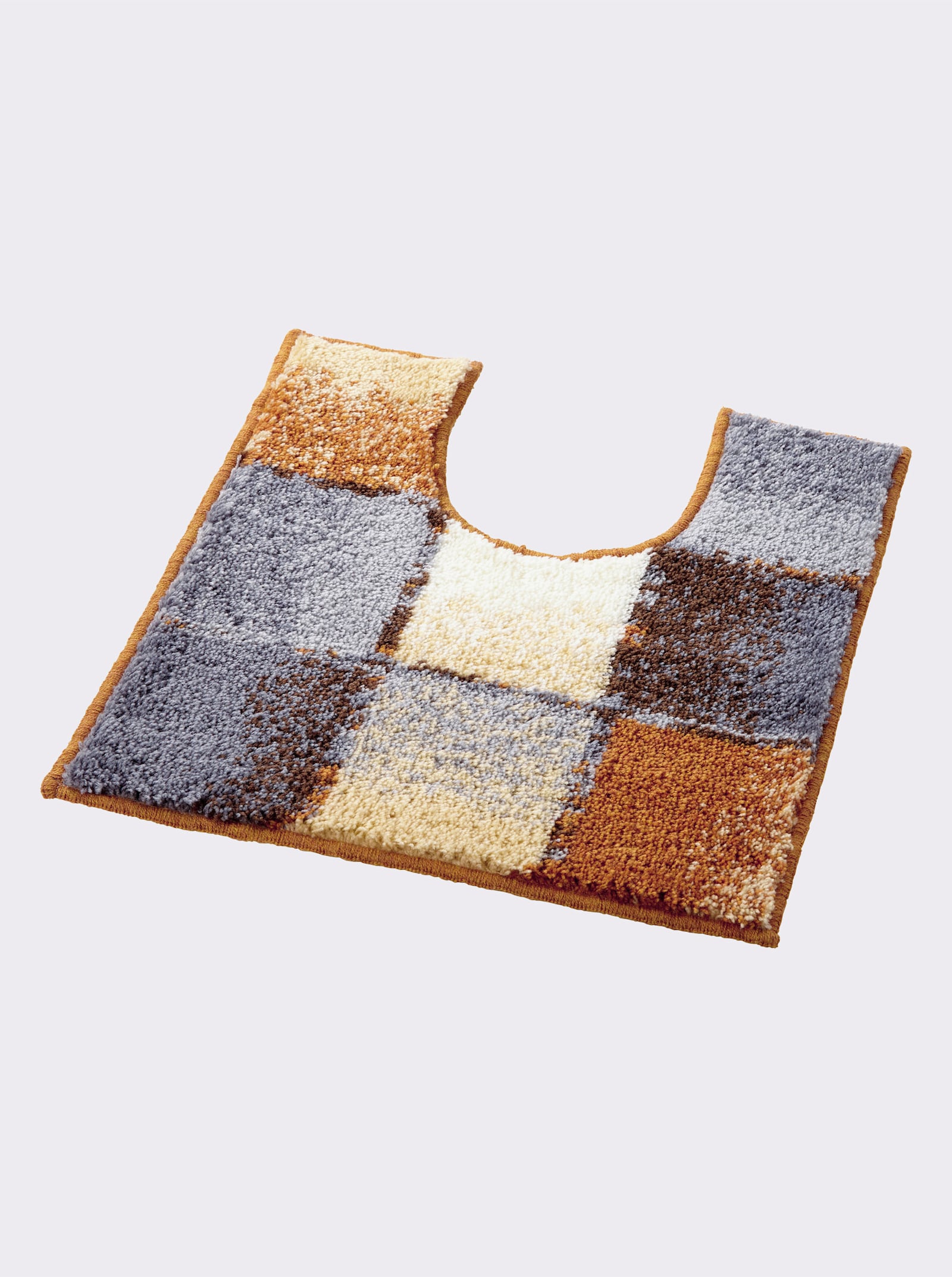 Grund Tapis de bain - abricot-gris à motifs