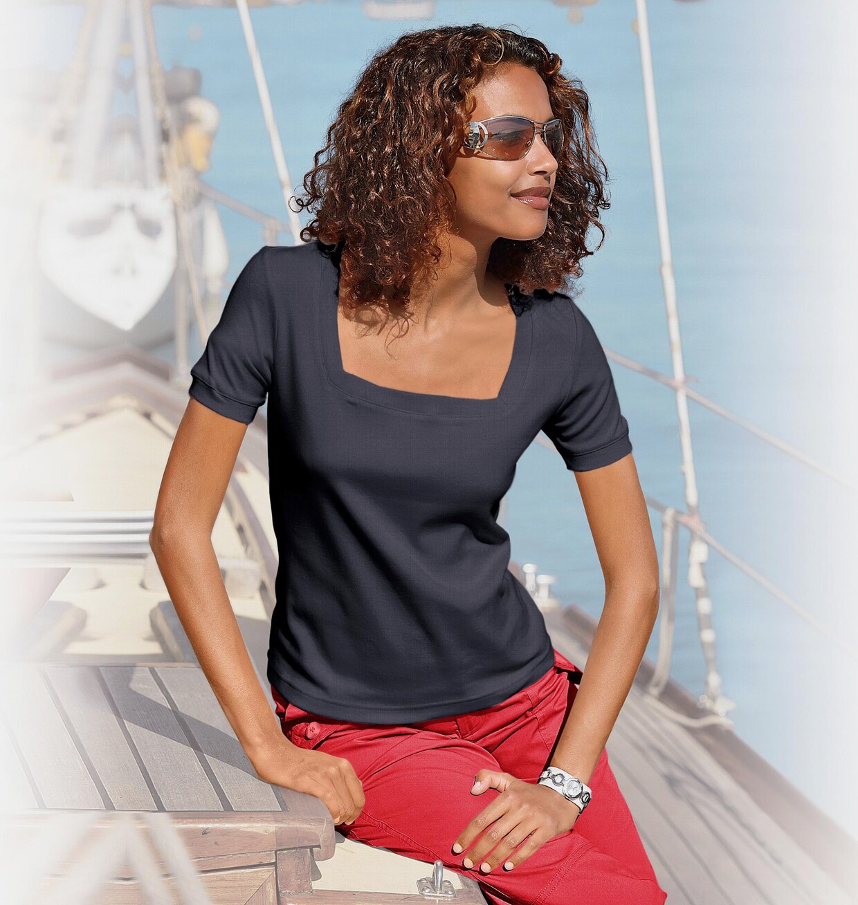 Linea Tesini Carré-shirt - marine