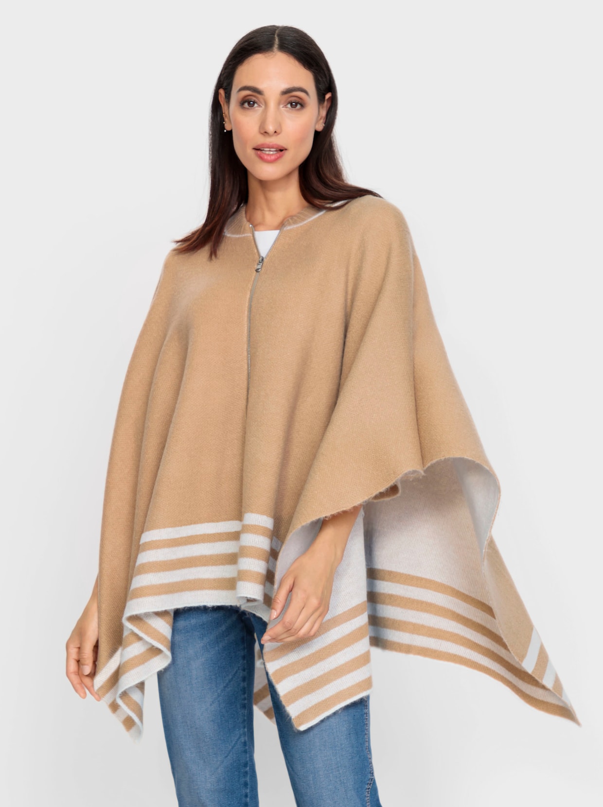 heine Cape en tricot - couleur chamois