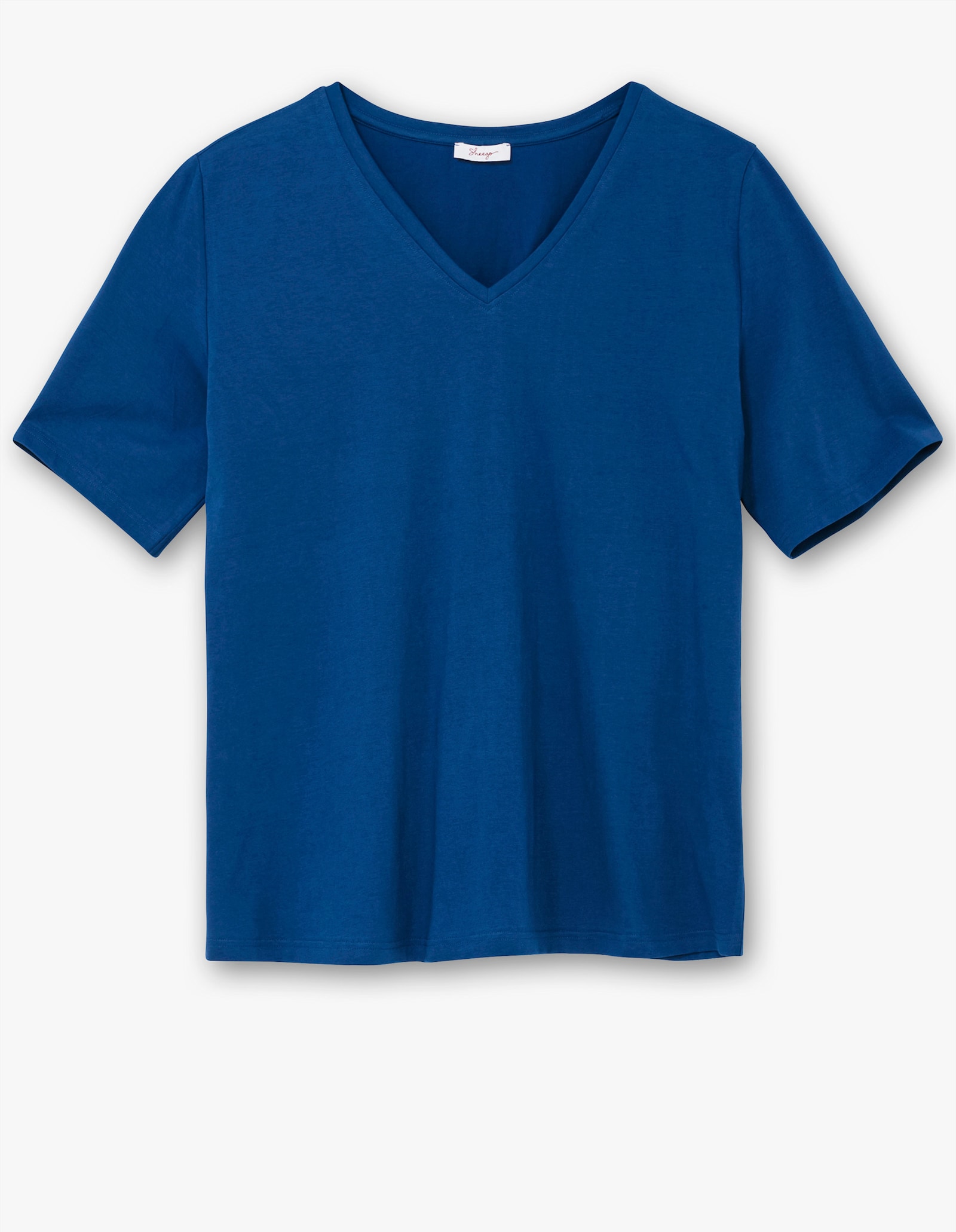 sheego V-Shirt aus Jersey, leicht tailliert - blaubeere